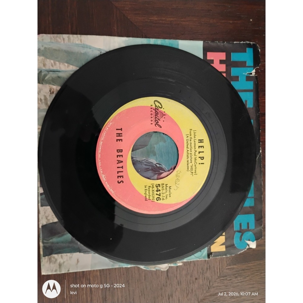 The Beatles Help! & I'm Down 45 Vinyl Record Picture Sleeve Capitol 5476 - Picture 4 of 5